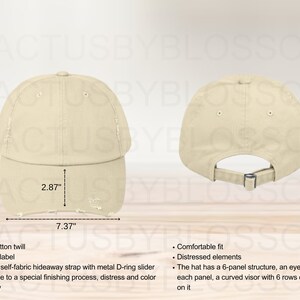 2 Size Chart Unisex Distressed Cap District DT600 mockup Size Chart Etsy POD mock up Printify AOP Cap Hat mockup Lid etsy new seller listing image 2