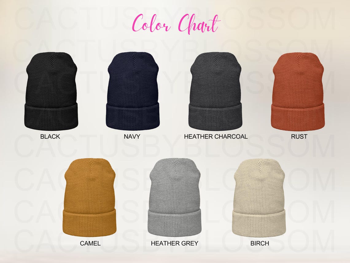 BUNDLE Size Chart Color Chart Waffle Beanie Richardson 146R Mockup Etsy ...
