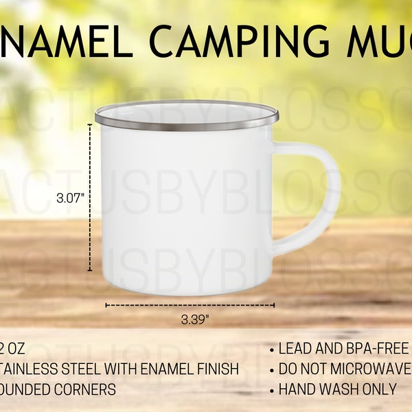 Size Chart 12oz Enamel Camping Mug Mockup chart Coffee Cup Sizing Chart Etsy Listing tool Mock up  Etsy Tool Cup printify Mockup New Seller