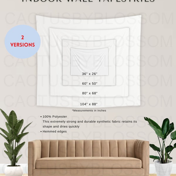 2 Size Chart Indoor Wall Tapestries Horizontal Mock up chart Size Chart Etsy Listing tool Mockup Etsy Tool Printify Mock New Seller Metric