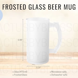 2 Tabla de tamaños 16oz Frosted Glass Beer Mug maqueta herramienta de Etsy Tabla de tamaños Etsy maqueta Beer Mug printify maqueta lista etsy nuevo listado de vendedores
