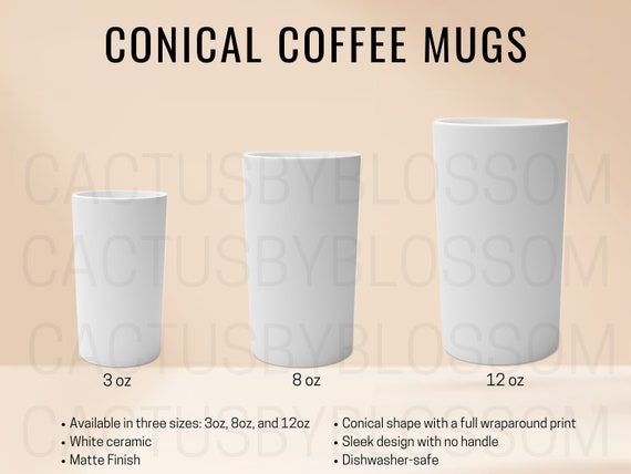 3 Size Chart Conical Coffee Mug 3oz 8oz 12oz Mockup Chart Coffee Cup Sizing  Chart Etsy Listing Tool Mockup Etsy Printify Mockup New Seller - Etsy Sweden