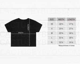 2 Size Chart AS Colour 4062 Women's Crop Top Tee Etsy Listing Tool