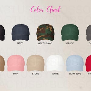 BUNDLE Size Chart Color Chart Classic Dad Cap Yupoong 6245CM mockup Size Chart Etsy mock up AOP Printify mock etsy listing POD Hat 11 colors image 3