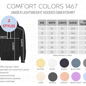 Tabla de tallas 2 Colores cómodos 1467 Maqueta Sudadera con capucha ligera unisex Tabla de maquetas de Etsy Talla S-3XL Etsy Nuevo vendedor Tabla de colores de Printify