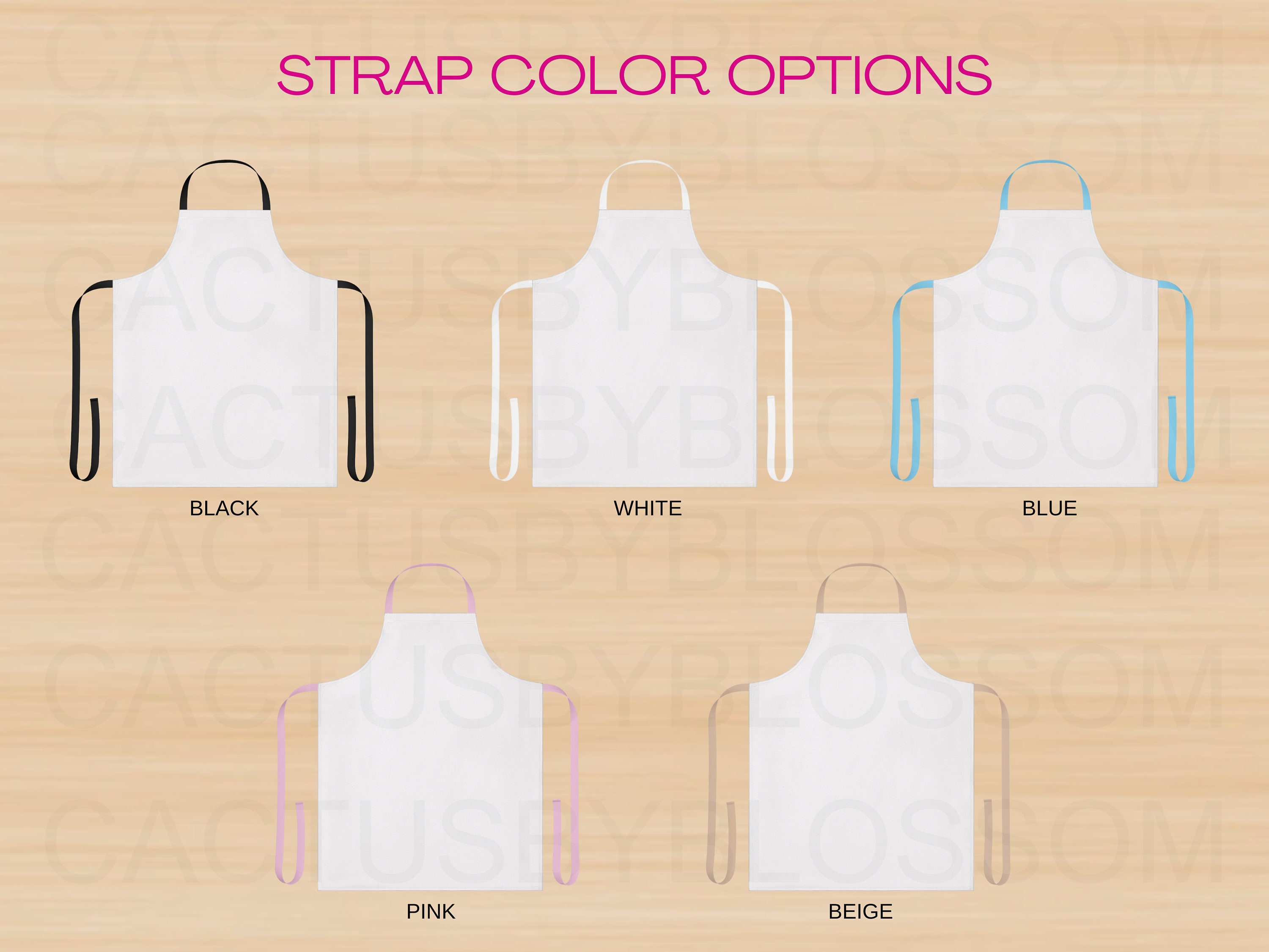 BUNDLE Size Chart Apron 5-color Straps Color Chart AOP All Over Print ...