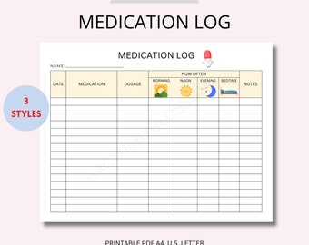3 Rastreador de medicamentos Tabla de medicamentos Registro de medicamentos Visita al médico Lista de medicamentos Estudiante de enfermería Registro del cuidador Rastreador de dosis de medicamentos Mascotas