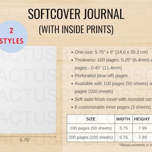 2 maattabel softcover dagboek (met afdrukken aan de binnenkant) Mockuptabel AOP all-over print Maattabel Etsy Mockup Etsy Nieuwe verkoper mockup printify