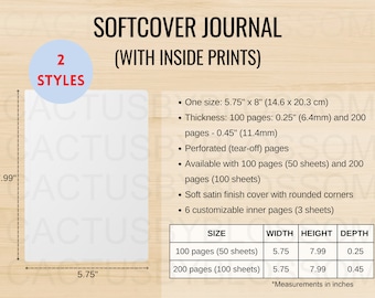 2 Size Chart Softcover Journal (With Inside Prints) Mockup chart AOP All Over Print Size Chart Etsy Mockup Etsy New Seller mockup printify