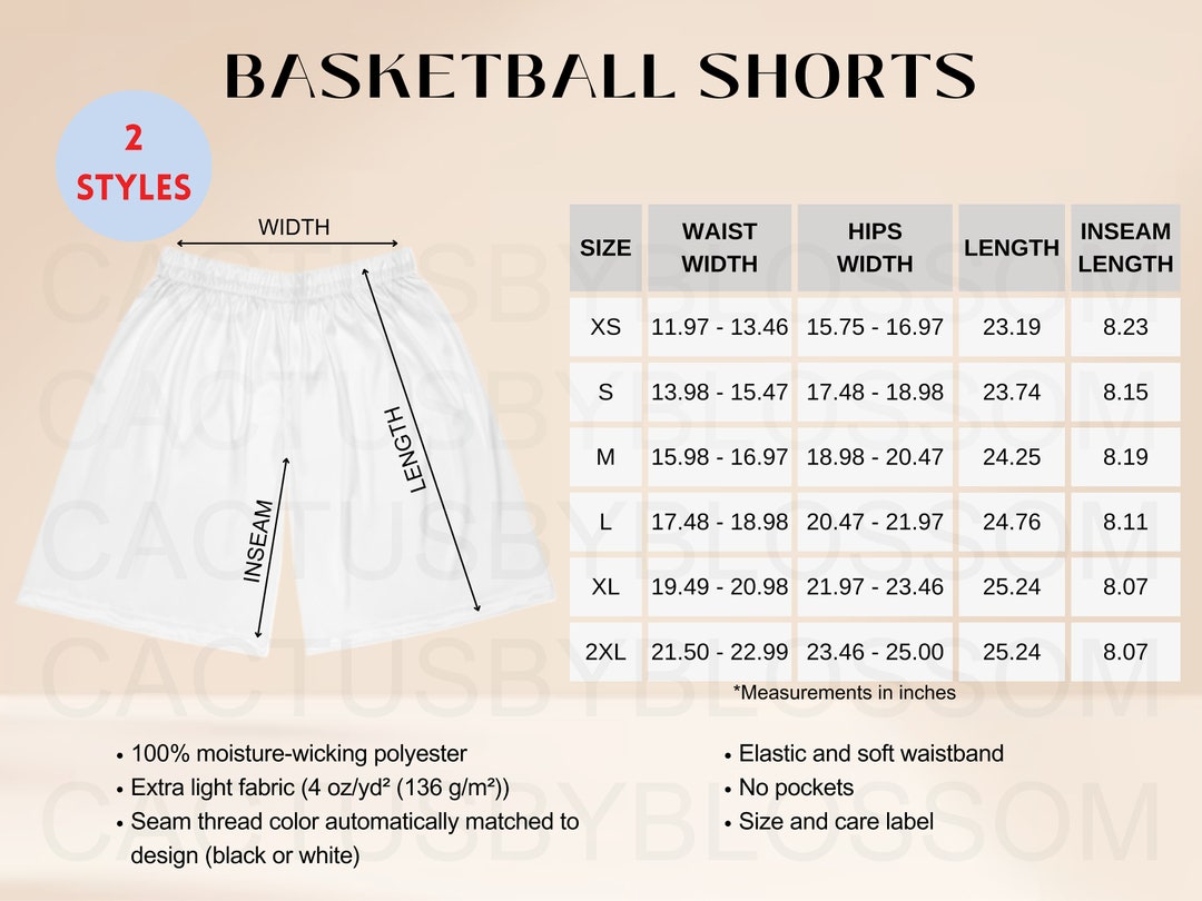 その他 SALSATION SHORTS Size S 2 Size Chart Basketball Shorts (AOP) Mockup Etsy Tool Sizing XS