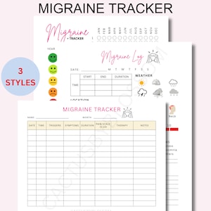 3 Migraine Tracker Migraine Hoofdpijn Dagboek Pijnsymptomen Logboek Medisch Pijndagboek Migraine Logboek Hoofdpijn Dagboek Grafiek Hoofdpijnlogboek Pijntrack
