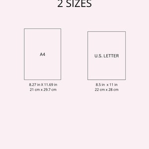 May include: Two paper sizes are shown: A4, 8.27 inches by 11.69 inches, 21 centimeters by 29.7 centimeters, and U.S. Letter, 8.5 inches by 11 inches, 22 centimeters by 28 centimeters.
