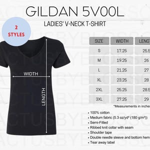 2 サイズ表 Gildan 5V00L モックアップチャート レディース VネックTシャツ サイズ表 Etsy リスト Etsy モックアップ サイズ S-3XL モックアップ etsy 新規販売者