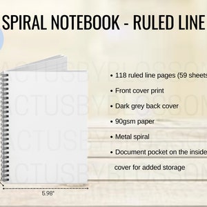 2 maattabel spiraal notebook gelijnde lijn modelgrafiek AOP all-over print maattabel Etsy mockup spiraal Etsy Nieuwe verkoper POD-mockup Printify