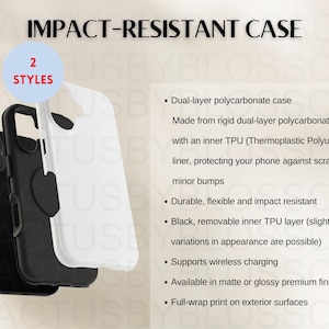2 Size Chart Impact-Resistant Case Mockup chart Phone case Sizing Chart Etsy Listing tool Mockup Etsy POD generic case AOP printify new sell