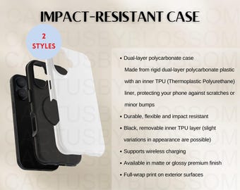 2 Size Chart Impact-Resistant Case Mockup chart Phone case Sizing Chart Etsy Listing tool Mockup Etsy POD generic case AOP printify new sell