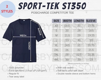 2 Size Chart Sport-tek ST650 Mockup for Micropique Sport Wick Polo