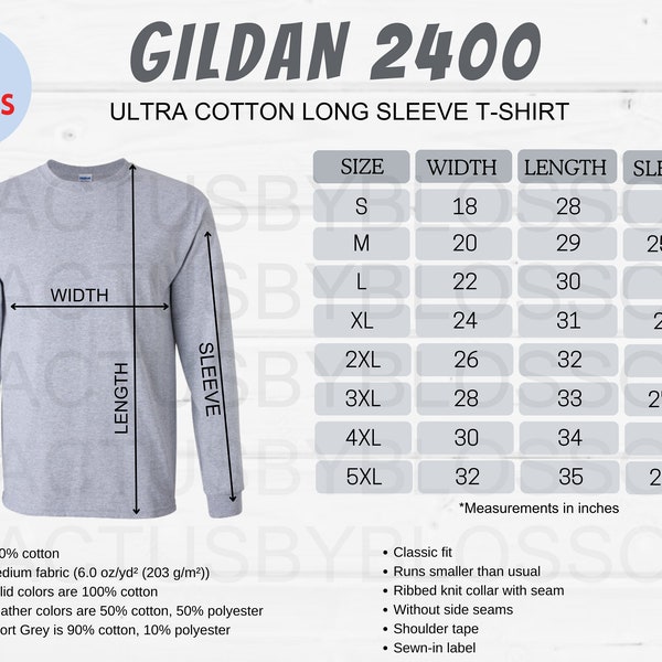 2 Size Chart Gildan 2400 mockup Etsy tool Ultra Cotton T-Shirt Size Chart Etsy mock up size S-5XL Long Sleeve mock etsy listing new seller