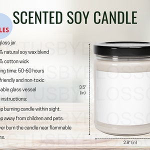 2 Tabela de tamanhos Tabela de modelos de velas de soja perfumadas Tabela de tamanhos de velas em frascos Ferramenta de listagem Etsy Printify Tamanho de modelo 9oz Ferramenta Etsy Modelo Novo vendedor