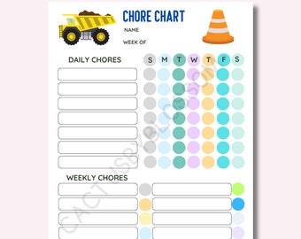 Chore Chart for boys Daily Tasks for Kids Chore Chart Weekly Task for Routine Responsibilities Fun Task Checklist for Chore Chart for kids