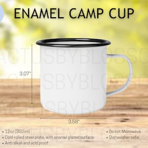 2 Size Chart 12oz Enamel Camp Cup Mockup Sizing Chart Etsy Listing tool Mock up Size 12oz Etsy Tool Camp Fire Cup printify etsy New Seller