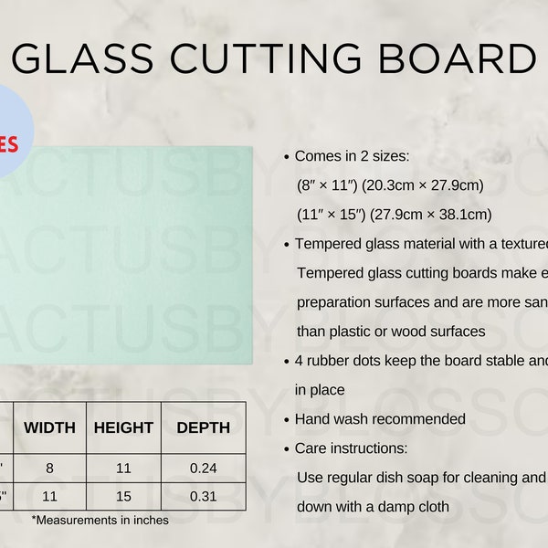 2 Size Chart Glass Cutting Board Mockup chart AOP All Over Print Size Chart Etsy Mockup Etsy New Seller Printify POD Print on Demand etsy