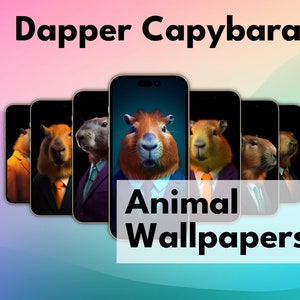 Dapper Capybara Collection: 7 AI-Generated Wallpapers for iPhone