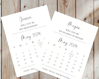 Printable Digital Prompts Will you be my Bridesmaid, Matron on Honor, Maid of Honor - Promts.