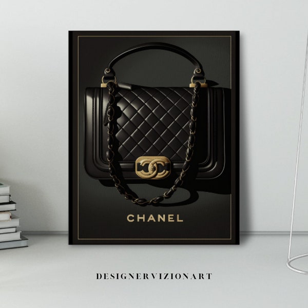 Designer wall art, Chanel bag no.5, Luxury Fashion Poster, Digital Download