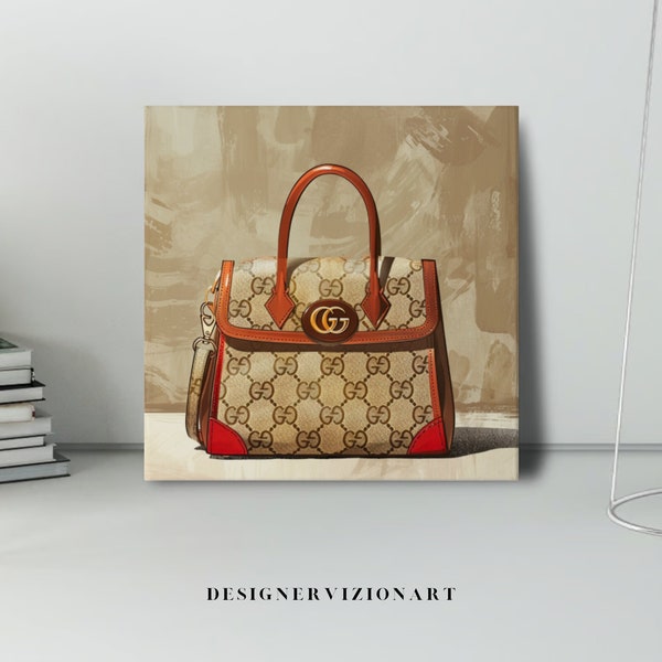 Designer Art, Gucci Bag no.6, Luxury Fashion Poster, Digital Download, Aesthetic designer wall art, Home decor, Flower Art, g ift