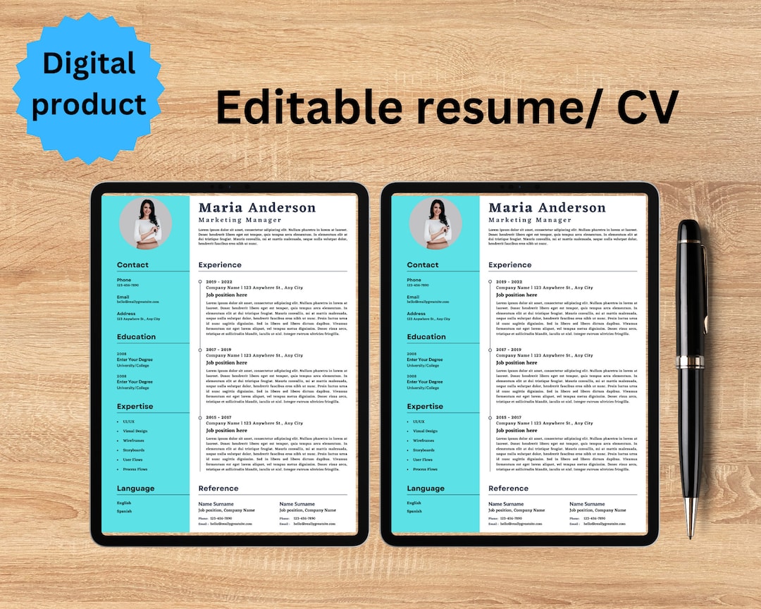 Resume Template Editable CV Template - Il 1080xN.4861549337 38t0