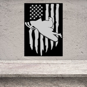 Snowmobile American Flag Sign- Dxf/Svg DIGITAL FILE