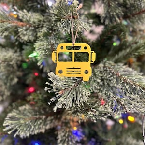 School Bus Metal Ornament Christmas