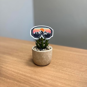 Goggles with Mountain Scene Sticker