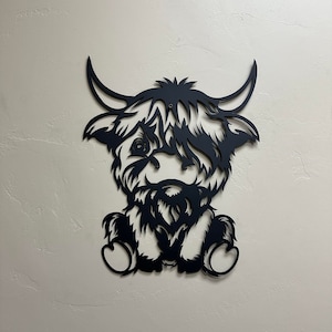 Highland Cow Metal Sign