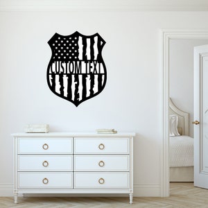 Police Badge with American Flag Personalized- Dxf/Svg DIGITAL FILE