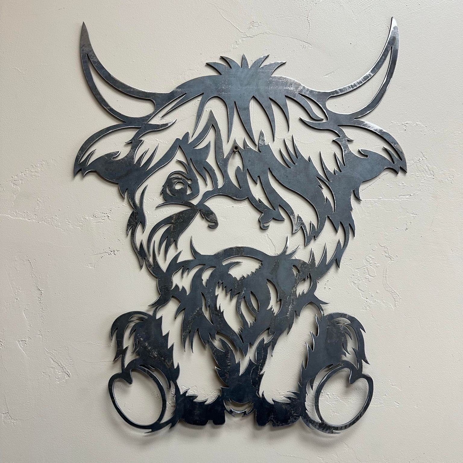 Highland Cow Metal Sign - Etsy