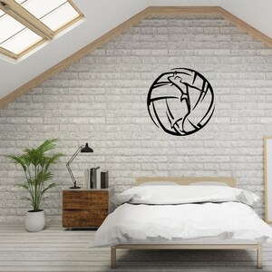 Volleyball with Player Metal Sign