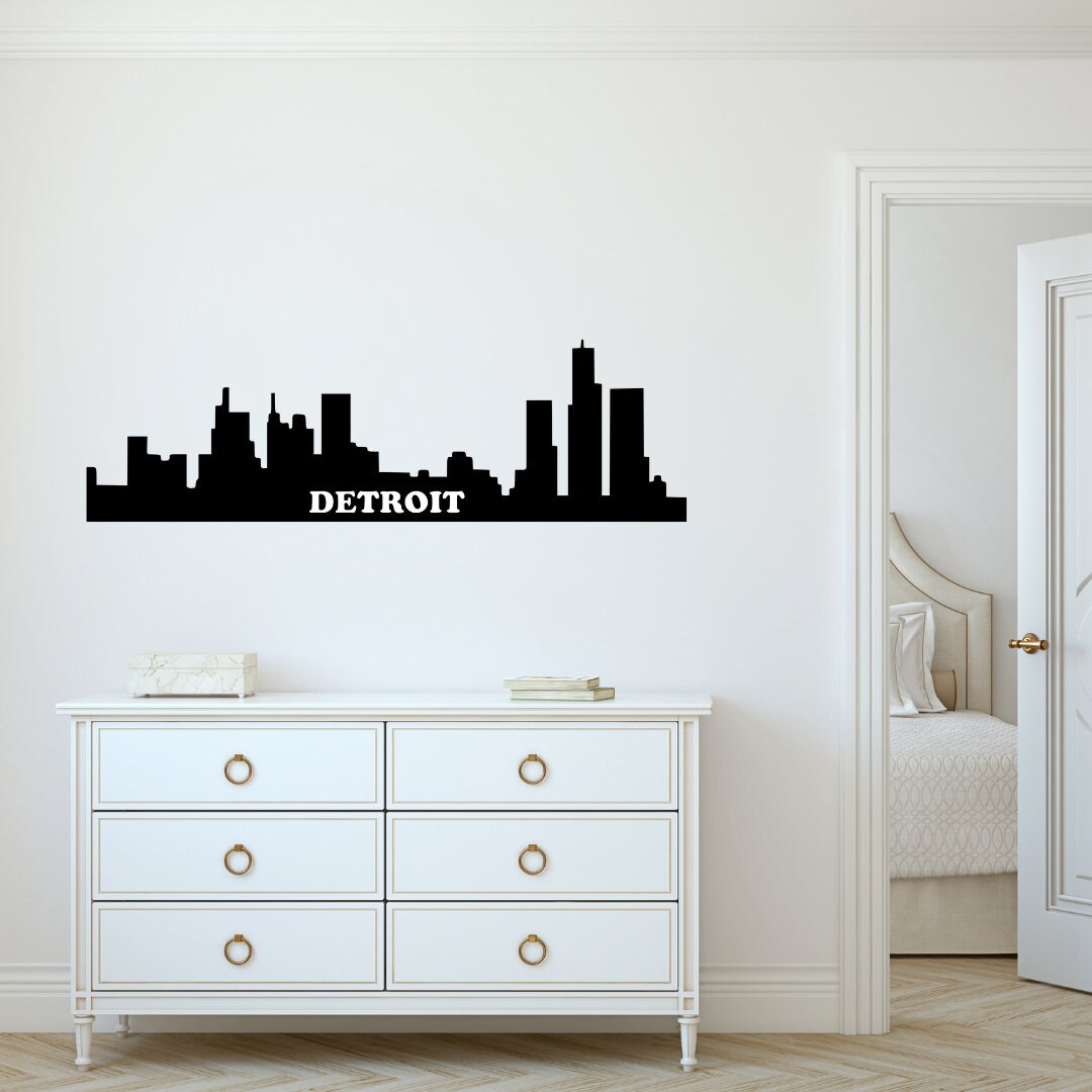 Detroit Skyline Metal Sign - Etsy