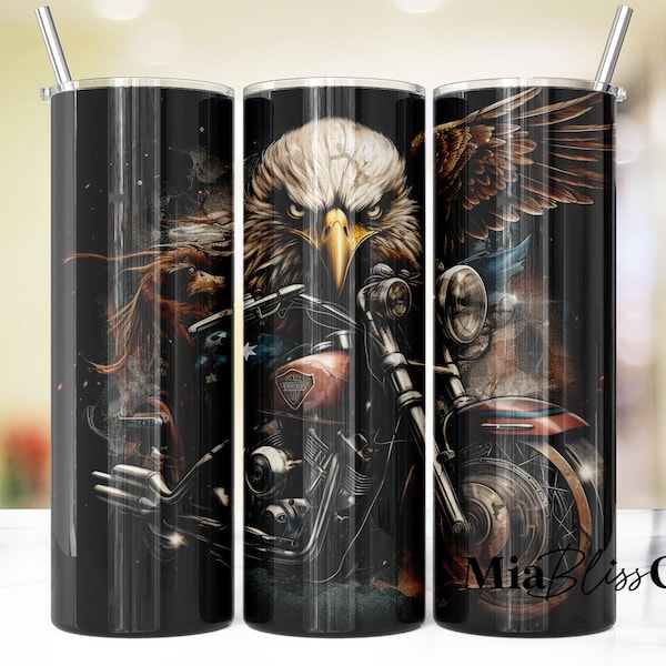 BIKER 22 Motorcycle 20oz Skinny Tumbler Sublimation Designs - Straight & Tapered Skinny Wraps for Tumblers Png