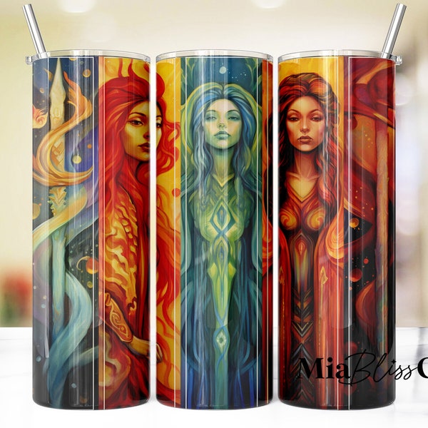 Five Of Wands Tarot Card 20oz Skinny Tumbler Sublimation Designs - Straight & Tapered Skinny Wraps for Tumblers PnG