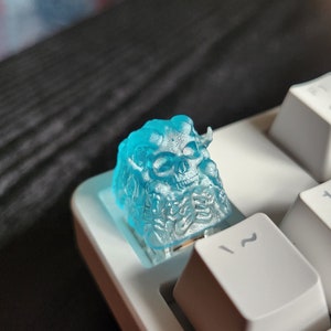 Demon Skull Keycap - Clear Transparent Cute Keycap Designs, Cherry MX, Multiple Colors