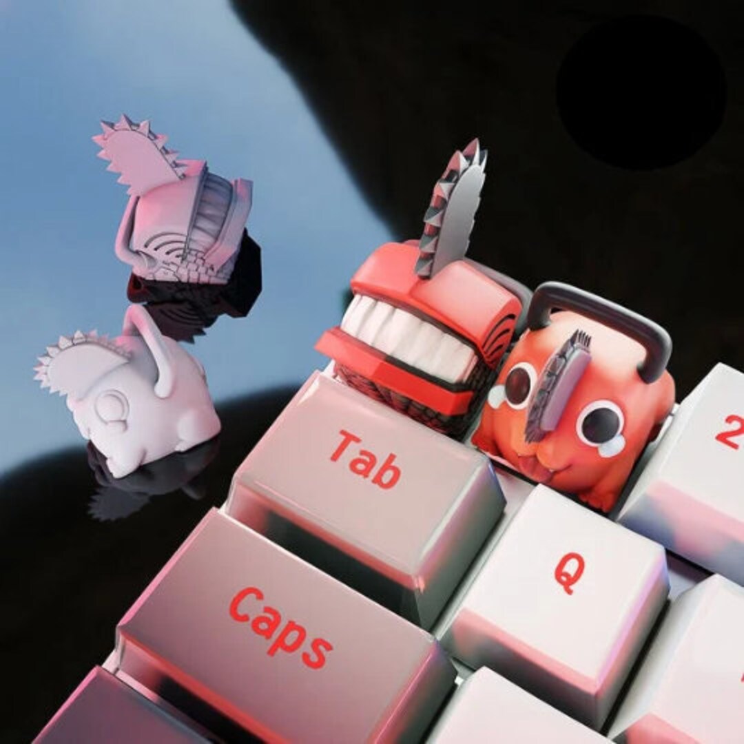 Chainsaw Keycaps Hand Painted Cute Keycap Designs Cherry Etsy