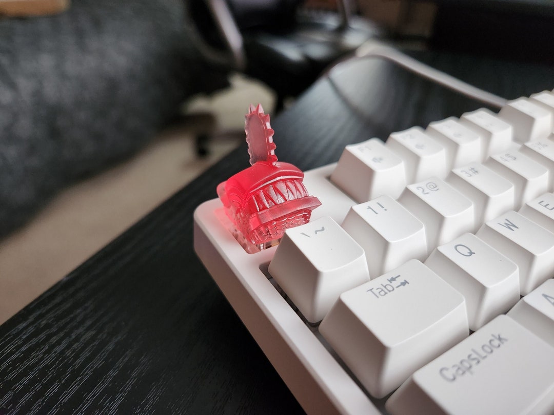 Chainsaw Anime Keycap Clear Transparent Cute Keycap Designs Etsy