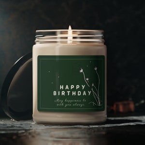 Scented Soy Candle Happy Birthday , 9oz Birthday Candle Gift Personalized Candle Handmade Candle