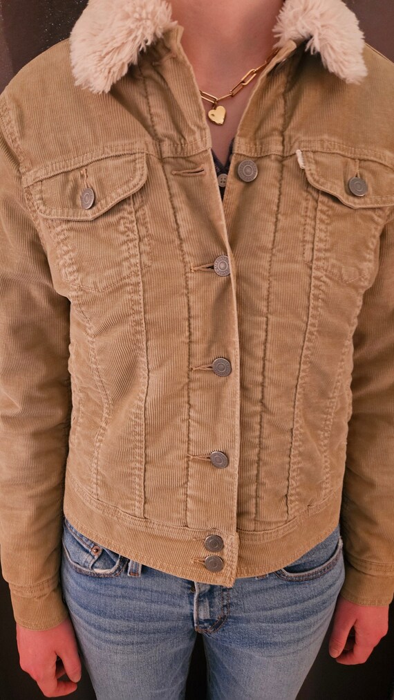 Veste Levi's Sherpa Vintage - Taille S, Bleu Denim, Doublure Laine, Très Bon état Occasion