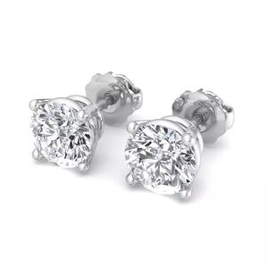 2Ct Moissanite Stud Earrings, Diamond Stud Earrings, Moissanite Diamond Earrings, Diamond Studs, Simple Diamond Stud Earrings, Gift for Her