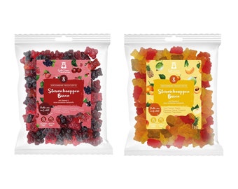 2er-Set Sternschnuppenbären Duo | 1000g Gummibärchen im Vorratspaket | Leckere Fruchtgummi Bären | Zum Verschenken zur Weihnachtszeit