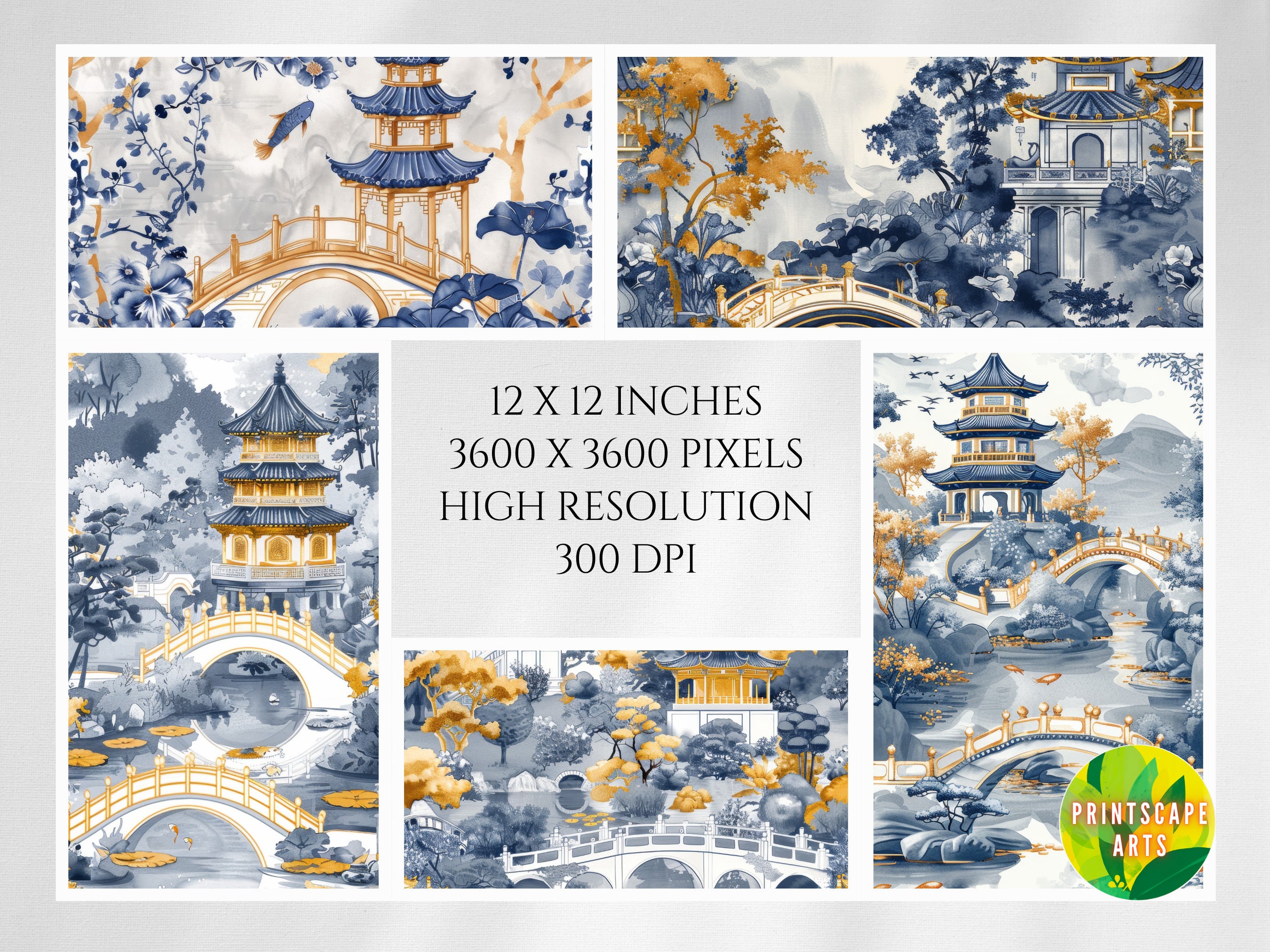 Chinoiserie Digital Paper, Oriental Digital Paper, French Inspired ...