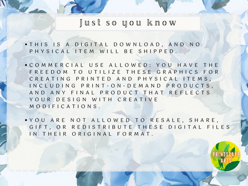 Vintage Blue Rose Digital Paper: Shabby Chic Floral Patterns (Digital Download) image 9